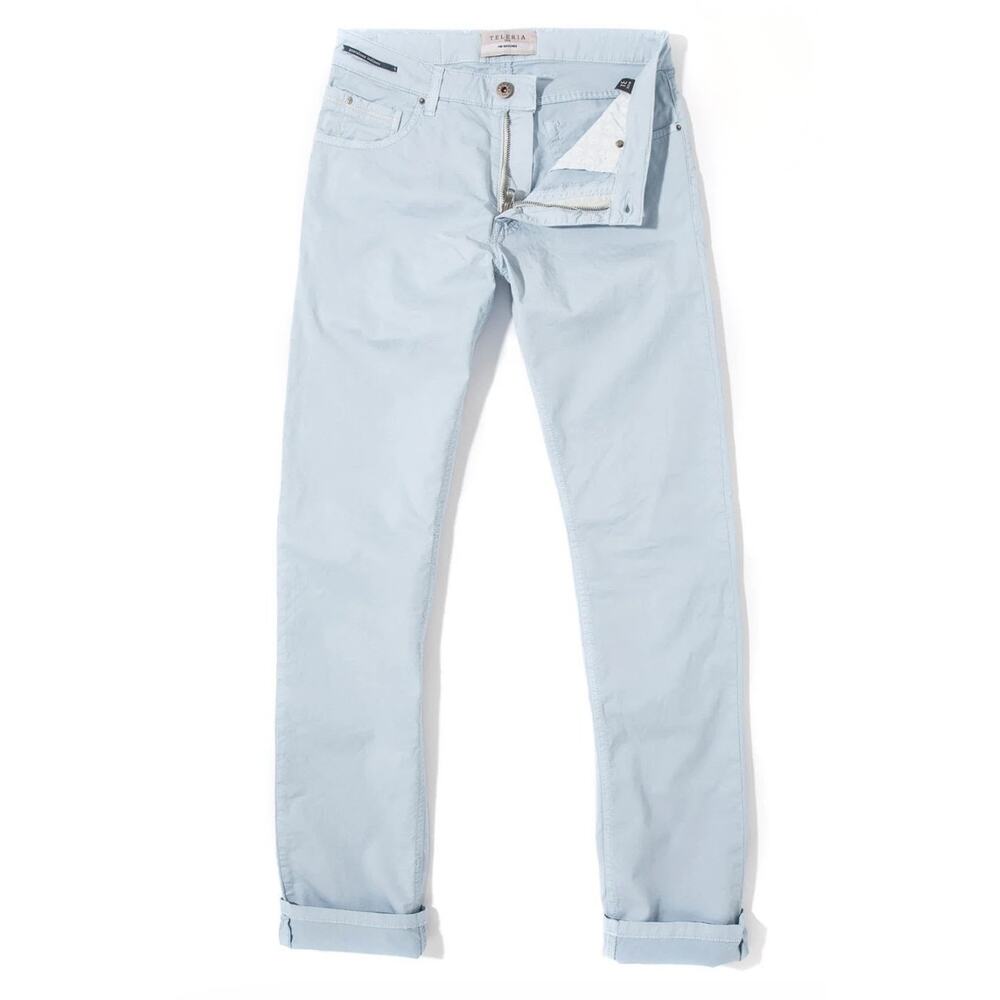 Teleria Zed Mens Italian Cobra 19A Size 35 US In Blue Ice Cotton Blend